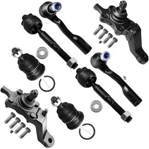 SCITOO 8pcs Suspension Kit Front Lower Upper Ball Joint Inner Outer Tie Rod End Kit Fit 2001-2002 For Toyota Sequoia 2000-2002 For Toyota Tundra 2WD 4x4 K90262 K90263 K90255 EV800444 ES3564 ES3565