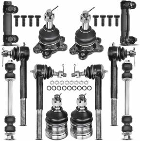 A-Premium 12Pcs Front Suspension Kit, Upper & Lower Ball Joint Inner Outer Tie Rod End Sway Bar Links, Compatible with 1996-2002 - Chevrolet Express 1500 Express 2500 & GMC Savana 1500 Savana 2500