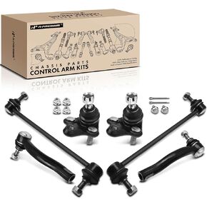 A-Premium Set of 6, Front Sway Bar Link, Lower Ball Joint, Outer Tie Rod End, Compatible with Toyota Corolla 2003 2004 2005 2006 2007 2008