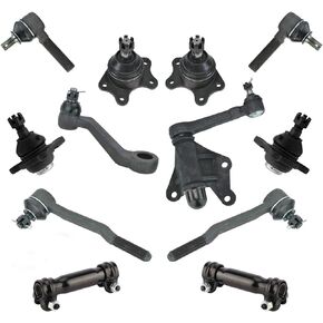 TRQ 12 Piece Steering & Suspension Kit Ball Joints Tie Rods Pitman Arm Idler Arm w/Bracket New Compatible with 1986-1989 Toyota 4Runner Pickup