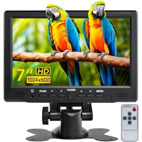 7 inch Small Monitor TFT LCD Display 1024X600 HDMI Mini Portable Screen for PC/TV/Camera/Gaming/Raspberry PI