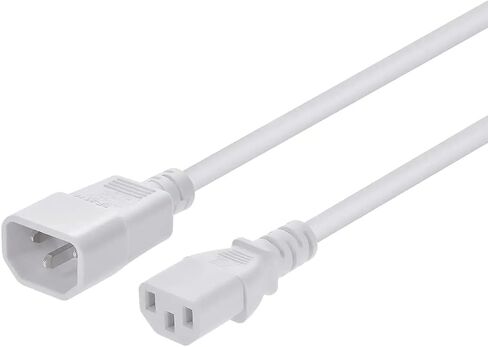 Monoprice 3-Prong Extension Cord - 6 Feet - Black (6-Pack) IEC 60320 C14 to IEC 60320 C13, 18AWG, 10A, SVT, for Powering Computers, Monitors in Kuwait