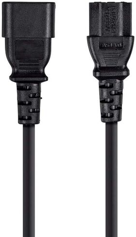 Monoprice Extension Cord - IEC 60320 C14 to IEC 60320 C13, 10 Amp, 1250 Watt, 3-Prong, 18AWG, 4 Feet, Black in Saudi Arabia