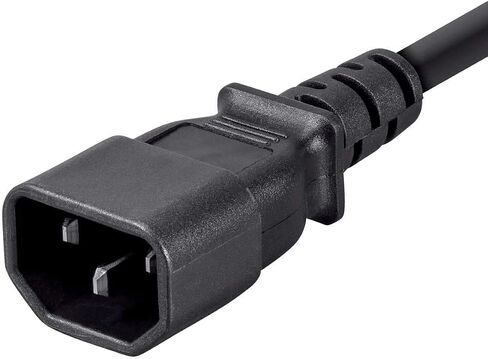 Monoprice Extension Cord - IEC 60320 C14 to IEC 60320 C13, 10 Amp, 1250 Watt, 3-Prong, 18AWG, 4 Feet, Black in Saudi Arabia