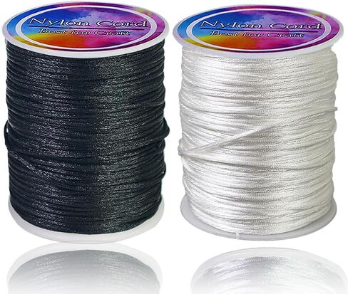 Ewparts 15 Rolls Nylon String for Bracelets Making Satin Nylon Rattail Cord for Beading, Kumihimo,Necklace,Macrame Craft, Keychains Lanyards, Jewelry Making,Bracelet Making Nylon Satin Cords in Saudi Arabia