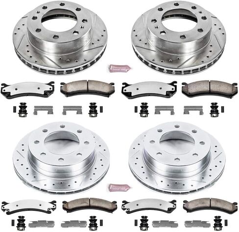 Power Stop K4426-36 Front and Rear Z36 Truck & Tow Brake Kit, Carbon Fiber Ceramic Brake Pads and Drilled/Slotted Brake Rotors in Saudi Arabia