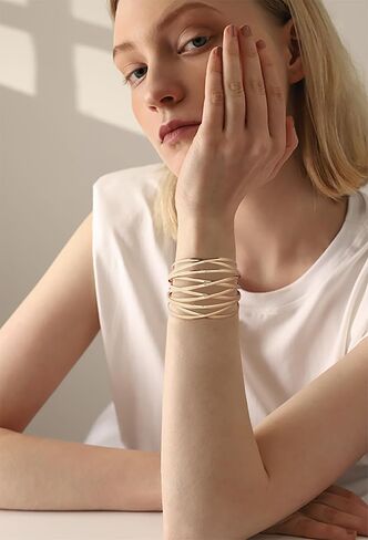 CLASSYZINT Dainty Gold/Silver Muilt-layer Cuff Bangle Bracelets For Women Adjustable Thin Minimalist Open Cuff Bracelet in Saudi Arabia