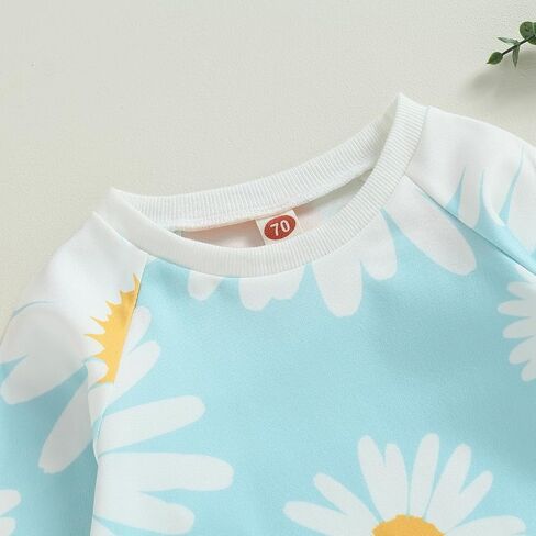 Hoanselay Newborn Infant Baby Girl Daisy T Shirt Romper Long Sleeve Oversized Rompers Bodysuit Bubble Onesie Top Fall Clothes in Saudi Arabia