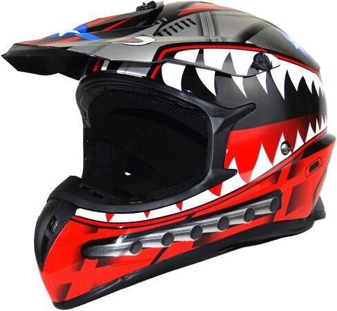 1Storm Adult Motocross Helmet BMX MX ATV Dirt Bike Downhill Mountain Bike Helmet Racing Monster Shark Style HKY_SC09S in Kuwait