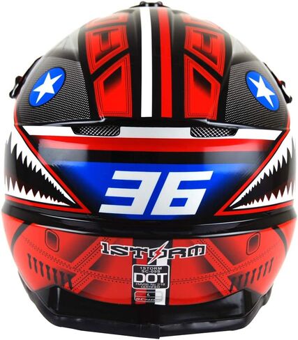 1Storm Adult Motocross Helmet BMX MX ATV Dirt Bike Downhill Mountain Bike Helmet Racing Monster Shark Style HKY_SC09S in Kuwait