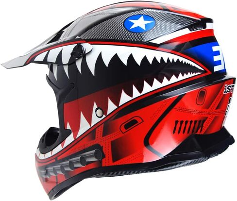 1Storm Adult Motocross Helmet BMX MX ATV Dirt Bike Downhill Mountain Bike Helmet Racing Monster Shark Style HKY_SC09S in Kuwait