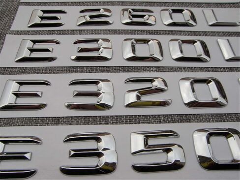 الكروم سيارة جذع رسائل شارة شعار شعارات لمرسيدس بنز E43 E55 E63 AMG E200 E250 E300 E320 E350 E400 E180 4MATIC CDI (E260) in Kuwait