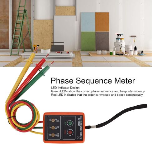 Three Phase Sequence Meter 60V‑600V AC Phase Rotation Tester Detector with LED Indicator Circuit Breaker Finder Circuit Finder in Saudi Arabia