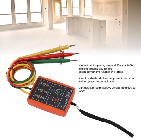 Three Phase Sequence Meter 60V‑600V AC Phase Rotation Tester Detector with LED Indicator Circuit Breaker Finder Circuit Finder in Saudi Arabia