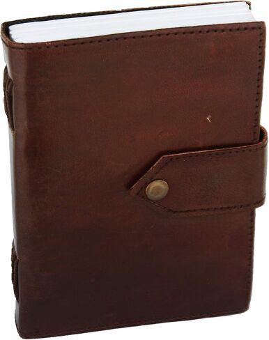 Handmade Leather Journal Notebook - Genuine Leather Bound Daily personal Diary notebook Notepad For Men & Women Paper (Pocket Diary 4x6") in Saudi Arabia