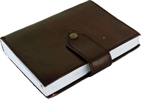 Handmade Leather Journal Notebook - Genuine Leather Bound Daily personal Diary notebook Notepad For Men & Women Paper (Pocket Diary 4x6") in Saudi Arabia