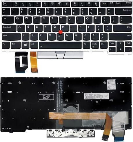 Replacement Laptop Keyboard Backlit for Lenovo ThinkPad Yoga L380 E480 L390 T490 T495 L480 T480S, with Frame Pointer Backlight US Layout in Saudi Arabia