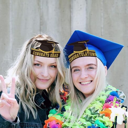 6 قطع من قبعات التخرج الورقية باللونين الذهبي والأسود للأطفال، تاج ورقي قابل للتعديل، عصابة رأس لحفلات التخرج للطلاب in Kuwait