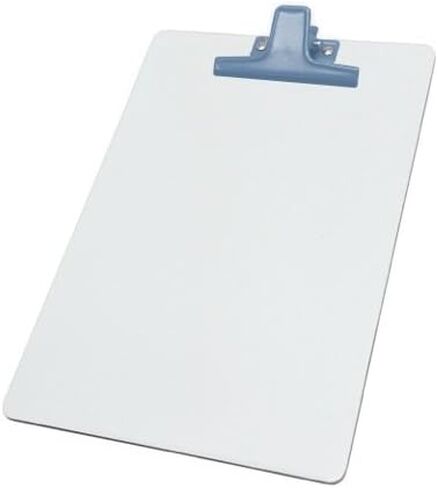 Acrimet White Clipboard Letter Size A4 (13" x 9 1/16") Premium Metal Clip (Hardboard) (Blue Clip) (6 Pack) in Saudi Arabia