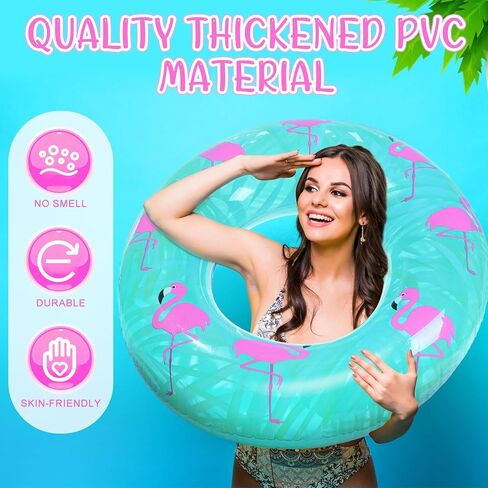 فلامنغو حمام سباحة قابل للنفخ يطفو 39.37 بوصة لطيف السباحة الوردي العملاق بركة أنبوب كبير الصيف السباحة تعويم للكبار الاطفال الطرف in Kuwait