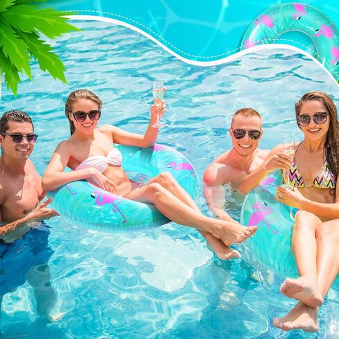 فلامنغو حمام سباحة قابل للنفخ يطفو 39.37 بوصة لطيف السباحة الوردي العملاق بركة أنبوب كبير الصيف السباحة تعويم للكبار الاطفال الطرف in Kuwait