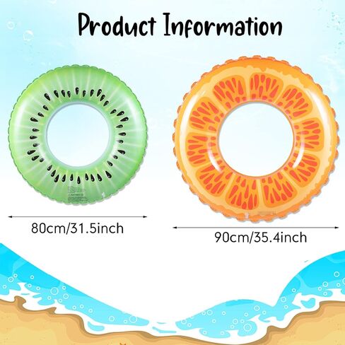 6 Pieces Inflatable Pool Floats Fruits Swim Tubes Rings Pool Floaties Swimming Pool Toys Inflatable Pool Tube Pool Rings for Kids Adults Beach Outdoor Swimming Pool Party Decorations Supplies in Saudi Arabia