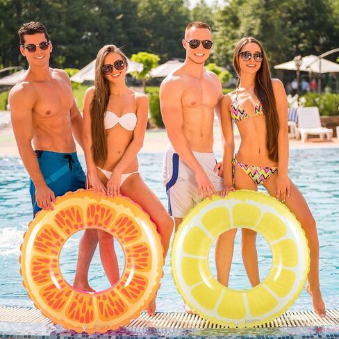6 Pieces Inflatable Pool Floats Fruits Swim Tubes Rings Pool Floaties Swimming Pool Toys Inflatable Pool Tube Pool Rings for Kids Adults Beach Outdoor Swimming Pool Party Decorations Supplies in Saudi Arabia