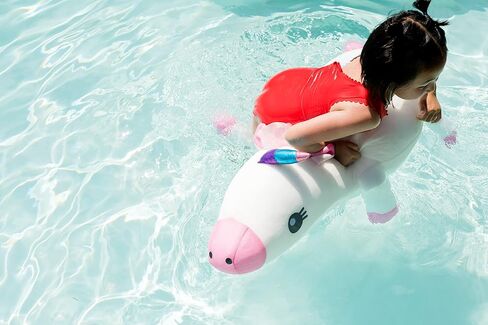 Posh Creations Unicorn Pool Noodles and Floats مع EPS للأطفال، متعة غير قابلة للنفخ للقفز والاسترخاء وركوب الخيل في حمام السباحة للأطفال المراهقين والبالغين، عوامة شبكية لحوض السباحة - وحيد القرن كبير in Kuwait