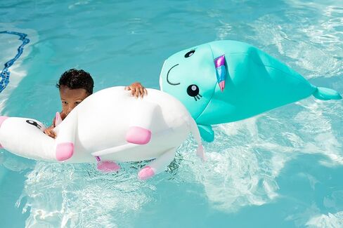 Posh Creations Unicorn Pool Noodles and Floats مع EPS للأطفال، متعة غير قابلة للنفخ للقفز والاسترخاء وركوب الخيل في حمام السباحة للأطفال المراهقين والبالغين، عوامة شبكية لحوض السباحة - وحيد القرن كبير in Kuwait