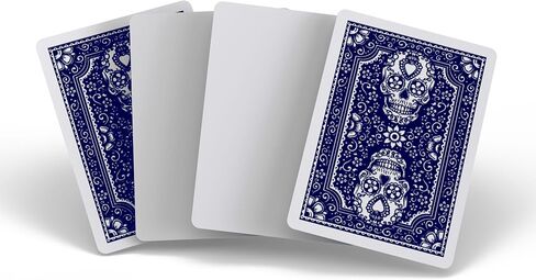 أوراق لعب فارغة مع صندوق (مجموعة مكونة من 60 بطاقة) - تصميم جمجمة - مجموعة بطاقات فارغة للكتابة عليها - 2.4 بوصة × 3.4 بوصة (أزرق) in Kuwait