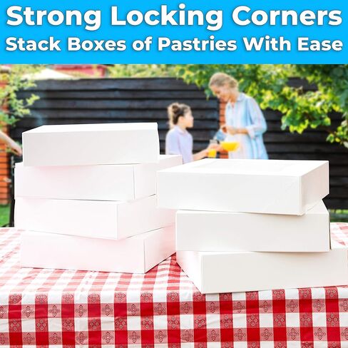 Gourmet 10in White Bakery Box 1 Pack/SINGLE BOX. Cute Window Display for Pies, Cakes, Cupcakes, Pastries. Transport Baked Goods With a Sturdy Carrier. Give Sweet Holiday Gifts at Work or School in Saudi Arabia