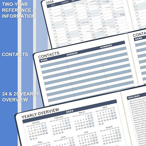 2024-2025 Appointment Book/Planner - Weekly Appointment Book, JUL 2024 - JUN 2025, 8.5" x 11", Daily/Hourly Planner with 15-Minute Interval, Blue in Kuwait