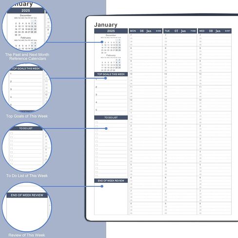 2024-2025 Appointment Book/Planner - Weekly Appointment Book, JUL 2024 - JUN 2025, 8.5" x 11", Daily/Hourly Planner with 15-Minute Interval, Blue in Kuwait