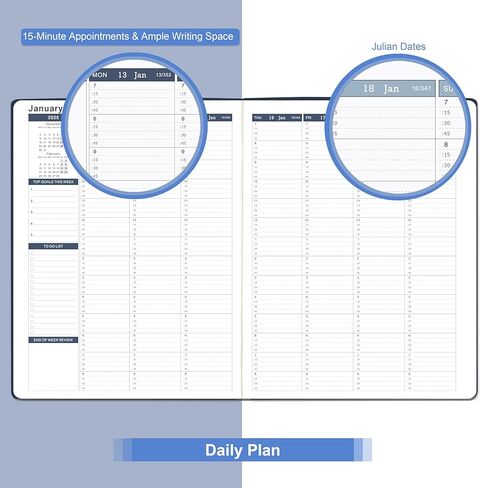 2024-2025 Appointment Book/Planner - Weekly Appointment Book, JUL 2024 - JUN 2025, 8.5" x 11", Daily/Hourly Planner with 15-Minute Interval, Blue in Kuwait