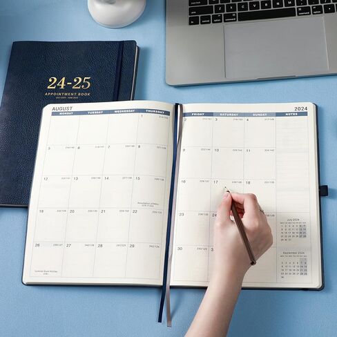 2024-2025 Appointment Book/Planner - Weekly Appointment Book, JUL 2024 - JUN 2025, 8.5" x 11", Daily/Hourly Planner with 15-Minute Interval, Blue in Kuwait