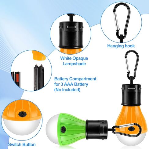 5 عبوات من مصابيح التخييم، IJRPLM أضواء خيمة LED محمولة 3 أوضاع إضاءة، مصباح خيمة معلق يعمل بالبطارية مع خطاف مشبك، مصباح فانوس للتخييم في الهواء الطلق مقاوم للماء للمشي لمسافات طويلة وانقطاع الصيد، متعدد الألوان in Kuwait