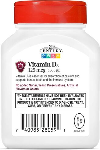 21st Century Vitamin D3 250 mcg (10,000 IU) Rapid Release Softgels, 110 Count in Saudi Arabia