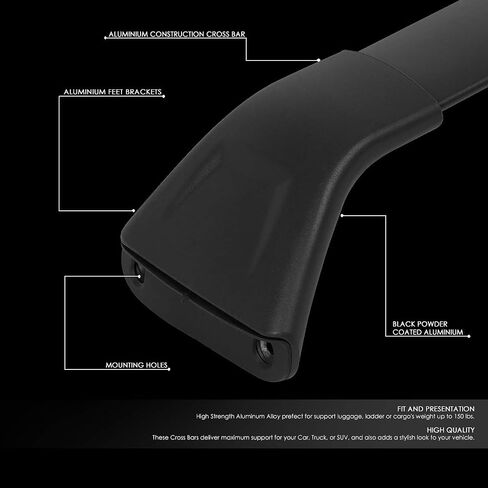 DNA MOTORING PT-ZTL-8034 Pair Aluminum Car Roof Rack Cross Bars Compatible with 07-12 Mazda CX-7,Black in Saudi Arabia