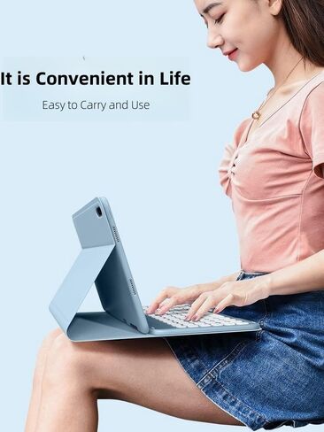حافظة لوحة مفاتيح Galaxy Tab A8 مقاس 10.5 بوصة 2022، حافظة حماية مع مفتاح دائري لطيف بلون الحلوى ولوحة مفاتيح قابلة للفصل مغناطيسيًا لجهاز SM-X200/X205/X207، وردي in Kuwait