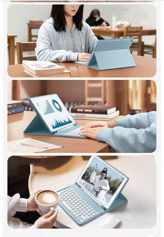 حافظة لوحة مفاتيح Galaxy Tab A8 مقاس 10.5 بوصة 2022، حافظة حماية مع مفتاح دائري لطيف بلون الحلوى ولوحة مفاتيح قابلة للفصل مغناطيسيًا لجهاز SM-X200/X205/X207، وردي in Kuwait