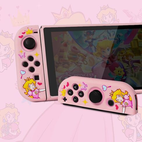 TIKOdirect Protective Case for Switch, Soft Full Skin Protective Cover with Pretty Cute Pattern, Silicone Slim Shockproof Back and Grip Case for Switch, Black in Kuwait