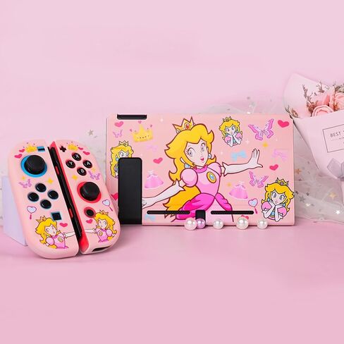 TIKOdirect Protective Case for Switch, Soft Full Skin Protective Cover with Pretty Cute Pattern, Silicone Slim Shockproof Back and Grip Case for Switch, Black in Kuwait