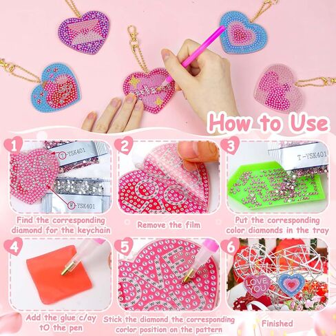 Billbotk 20 Pieces Christmas Diamond Art Painting Keychain Ornaments 5D Double Sided Christmas Ornaments Diamond Art Kit for Kids DIY Christmas Tree Ornaments in Kuwait