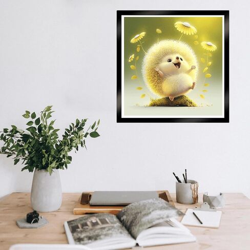 Zakrafo Cute Hedgehogs Diamond Art Painting Diamond Art Kits for Adults with Frame Diamond dot Arts Paint by Numbers kit Crafts Gifts for Beginner Home Wall Decor in Kuwait