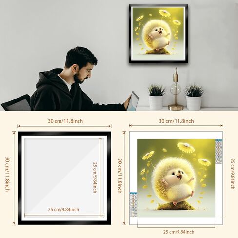 Zakrafo Cute Hedgehogs Diamond Art Painting Diamond Art Kits for Adults with Frame Diamond dot Arts Paint by Numbers kit Crafts Gifts for Beginner Home Wall Decor in Kuwait