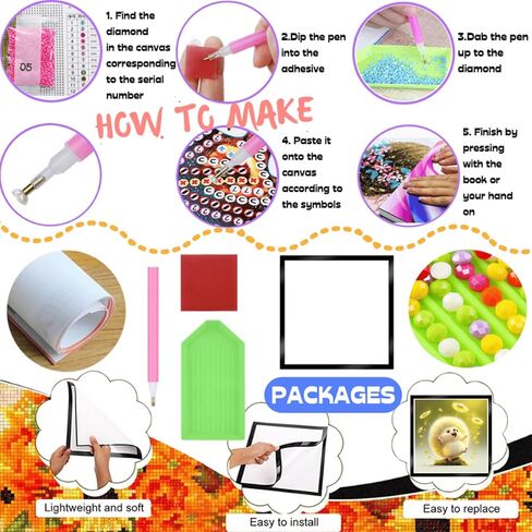 Zakrafo Cute Hedgehogs Diamond Art Painting Diamond Art Kits for Adults with Frame Diamond dot Arts Paint by Numbers kit Crafts Gifts for Beginner Home Wall Decor in Kuwait