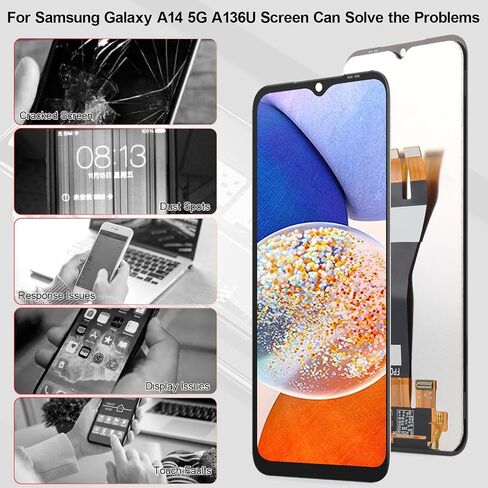 LCD Display for Samsung Galaxy A14 5G Screen Replacement for Samsung A146U Screen Touch Digitizer Assembly with Repair Tools (A146U A146P) in Saudi Arabia
