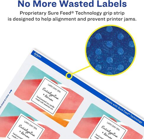Avery Glossy White Rectangle Labels with Sure Feed, 1.5" x 3.75", 1,000 Glossy White Labels, Print-to-The-Edge, Permanent Label Adhesive, Laser/Inkjet Printable Labels in Saudi Arabia