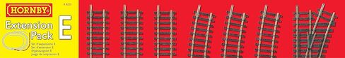 Hornby Hobby Train Tracks - R8225 Extension Pack E Track Pieces - Small Scale Model Accessories for Train, Electric Railroad Supplies with HO/OO Gauge Compatibility, Straight/Curved Tracks in Saudi Arabia