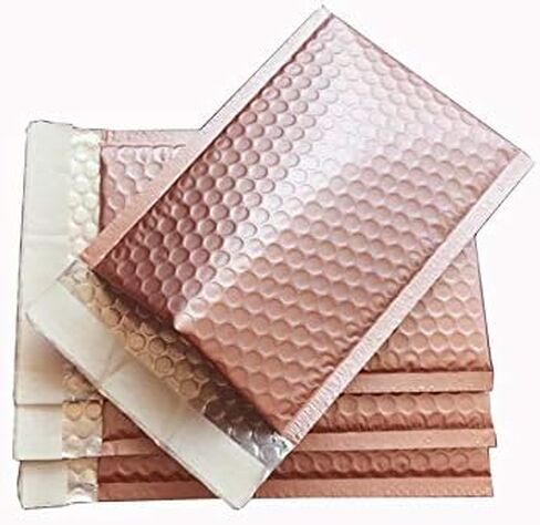 ProLine Matte Metallic Rose Gold Bubble Padded Mailers 6x10 Inch Self Seal Padded Envelopes (10) in Saudi Arabia